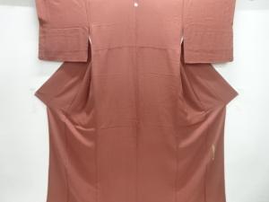 作家物　草木染織柄一ツ紋色無地着物